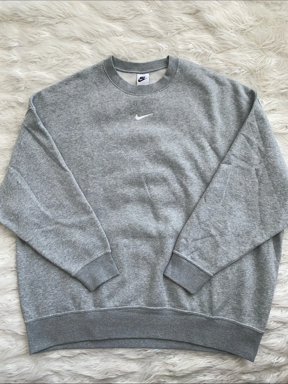 Nike | Oversized Crewneck Sweatshirt with White Swoosh